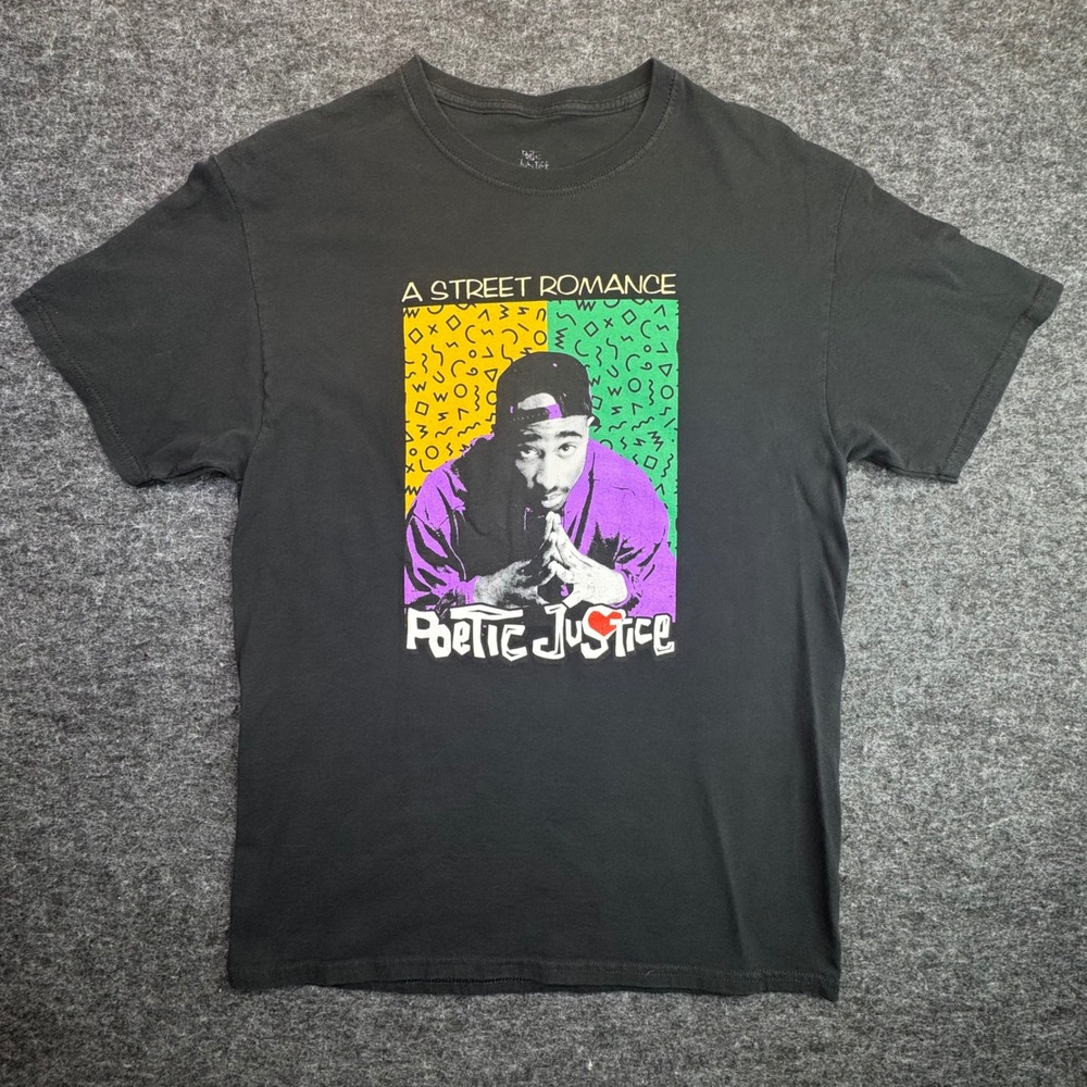 Poetic Justice Tupak Shakur T Shirt Mens Size MD Black‎ A Street Romance Graphic